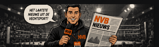 NVB reporter met krant bij de ring